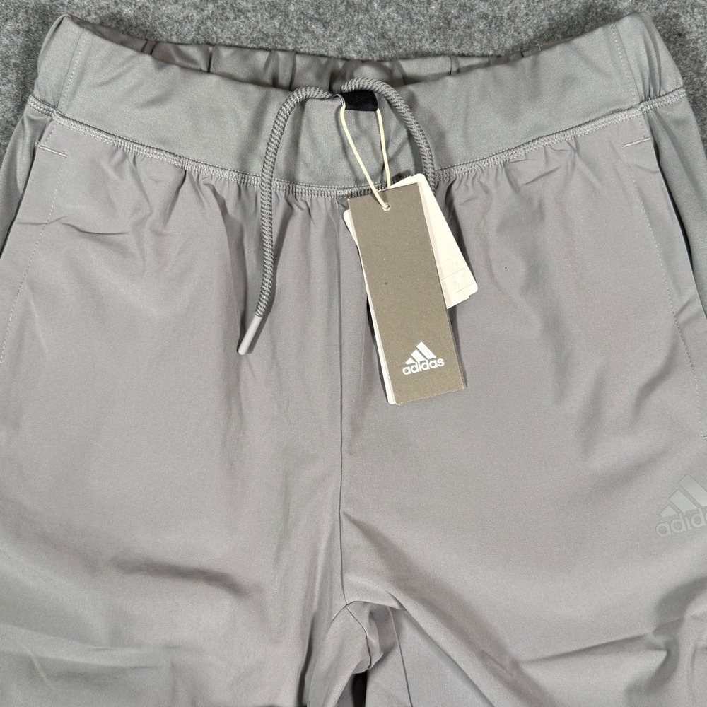 Adidas Mens Grey Slim Fit Training Pants Ankle Zip Joggers Medium NEW - Picture 5 of 15